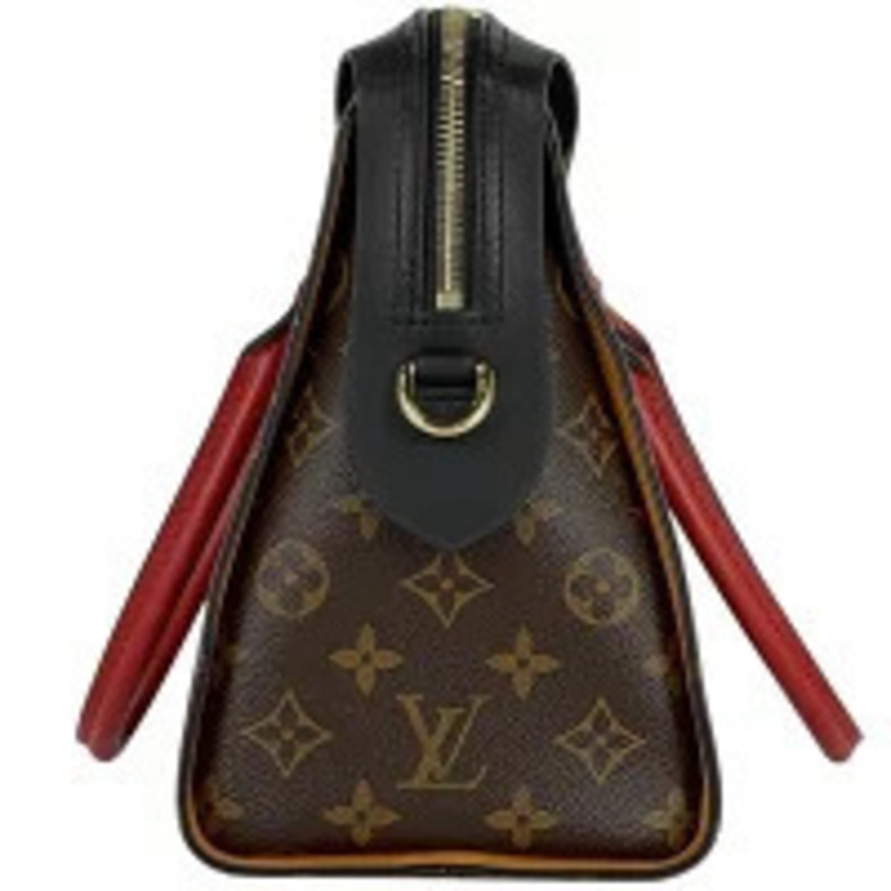 Louis Vuitton Red Monogram Brown Tote Bag Handbag Tuileries Noir Shoulder Black